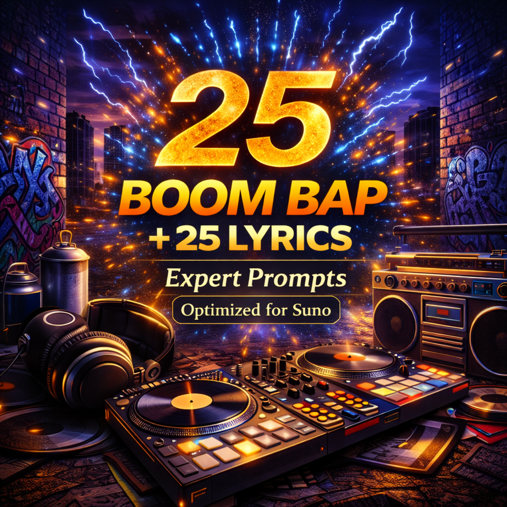 Boom Bap Prompts for Suno, Dusty Drums and AI Hip Hop