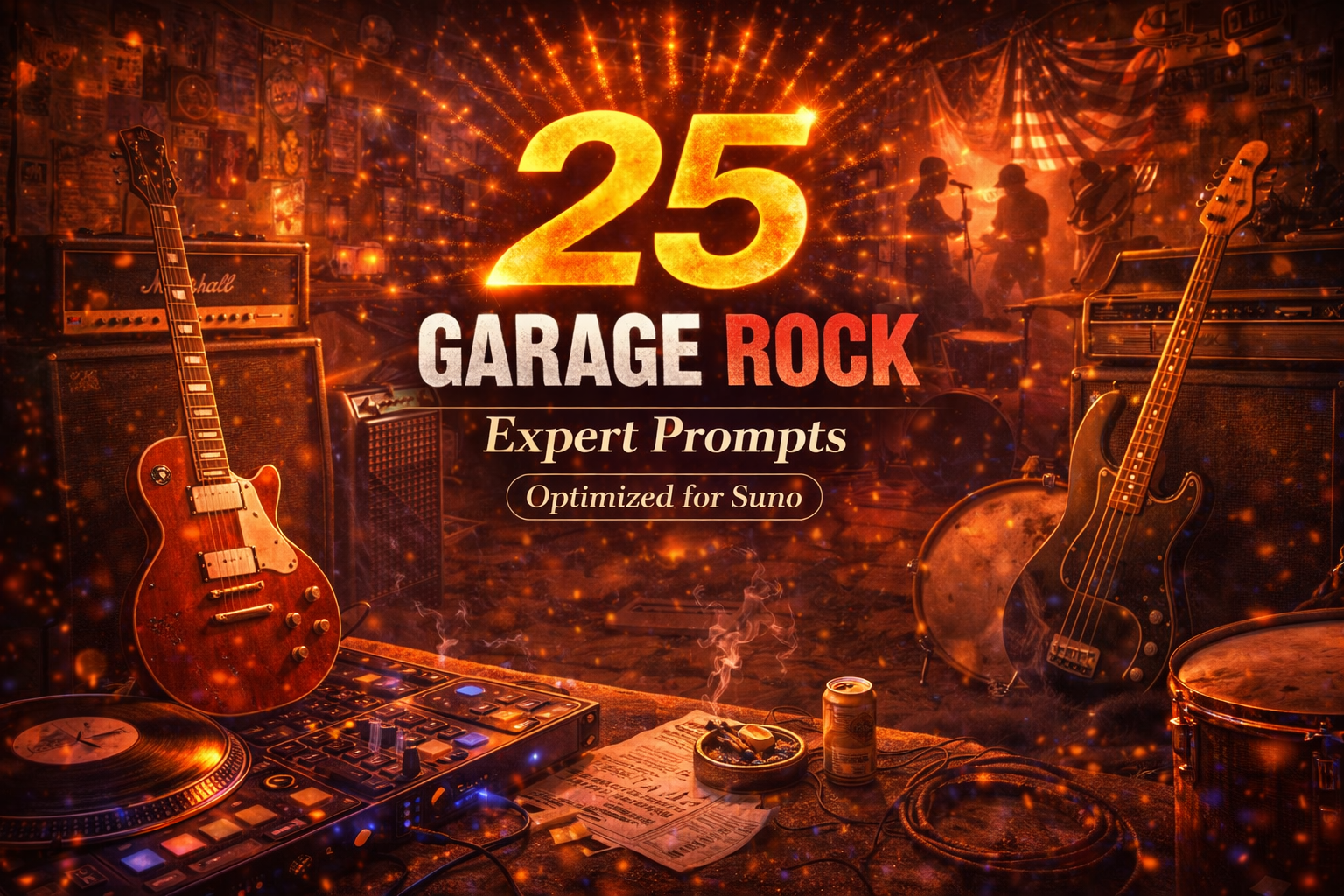 Garage Rock Prompts for Suno, Raw Guitars and AI Songs