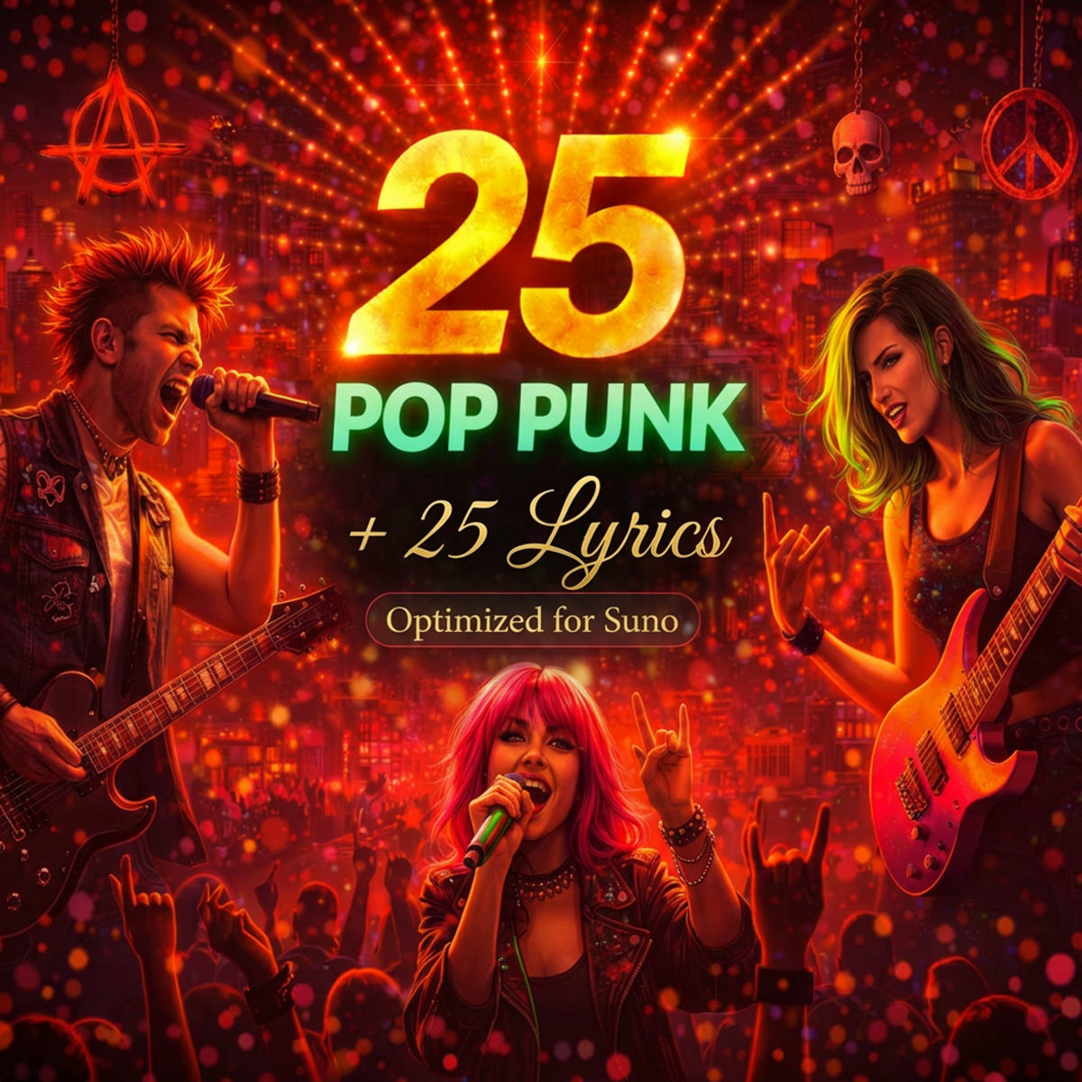 Pop Punk Prompts for Suno, Catchy Hooks and Fast AI Songs