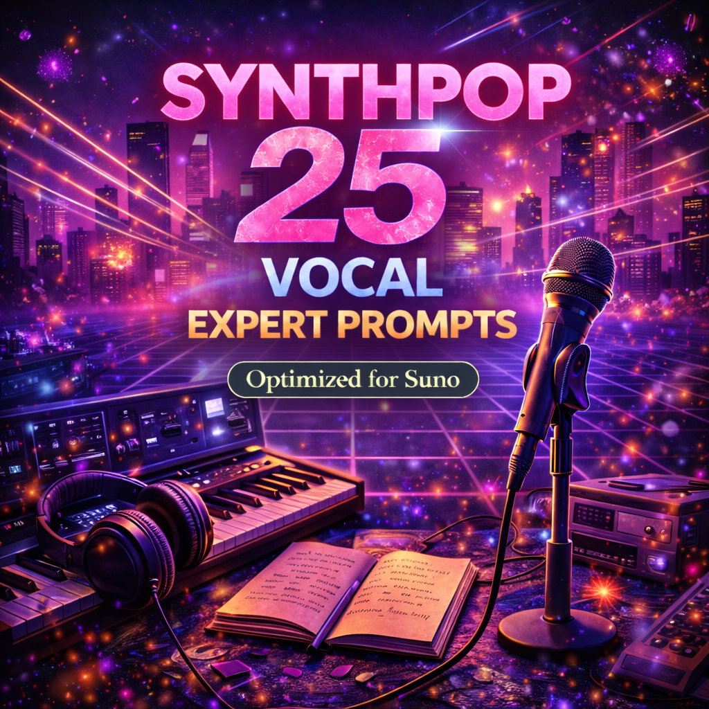 Synthpop Vocal Prompts for Suno, Bright Hooks and AI Music