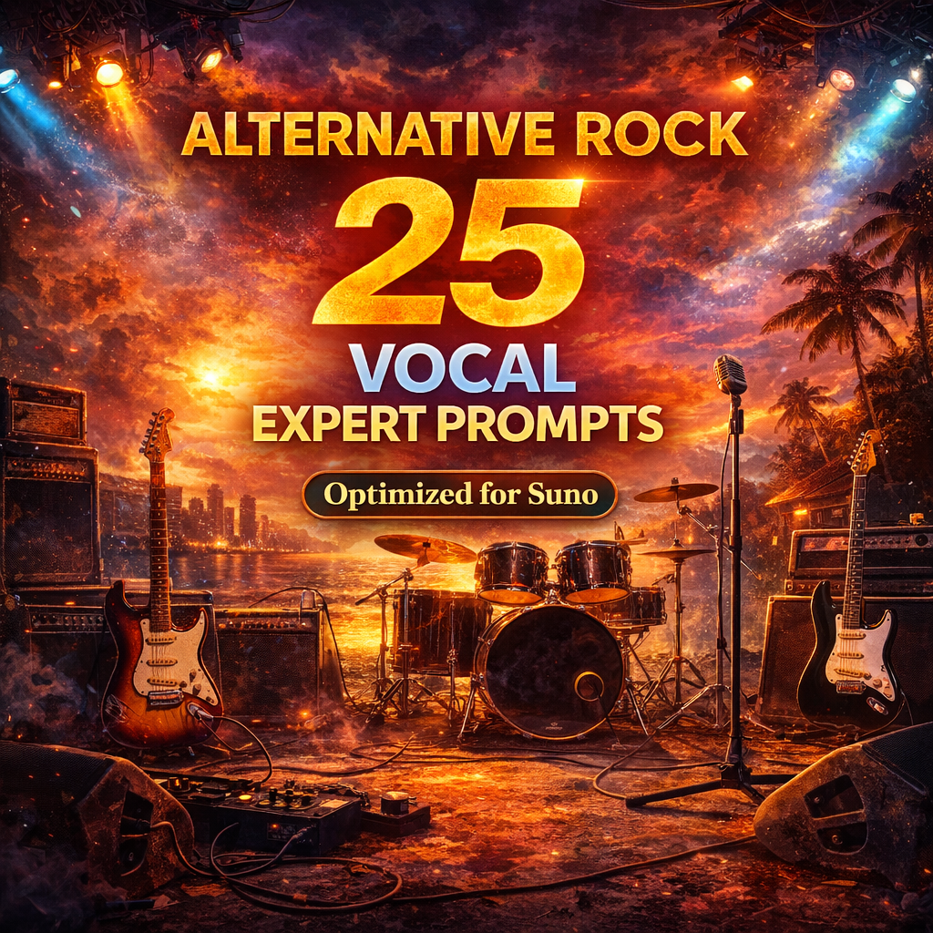 Alternative Rock Vocal Prompts for Suno, Raw Hooks and AI Songs