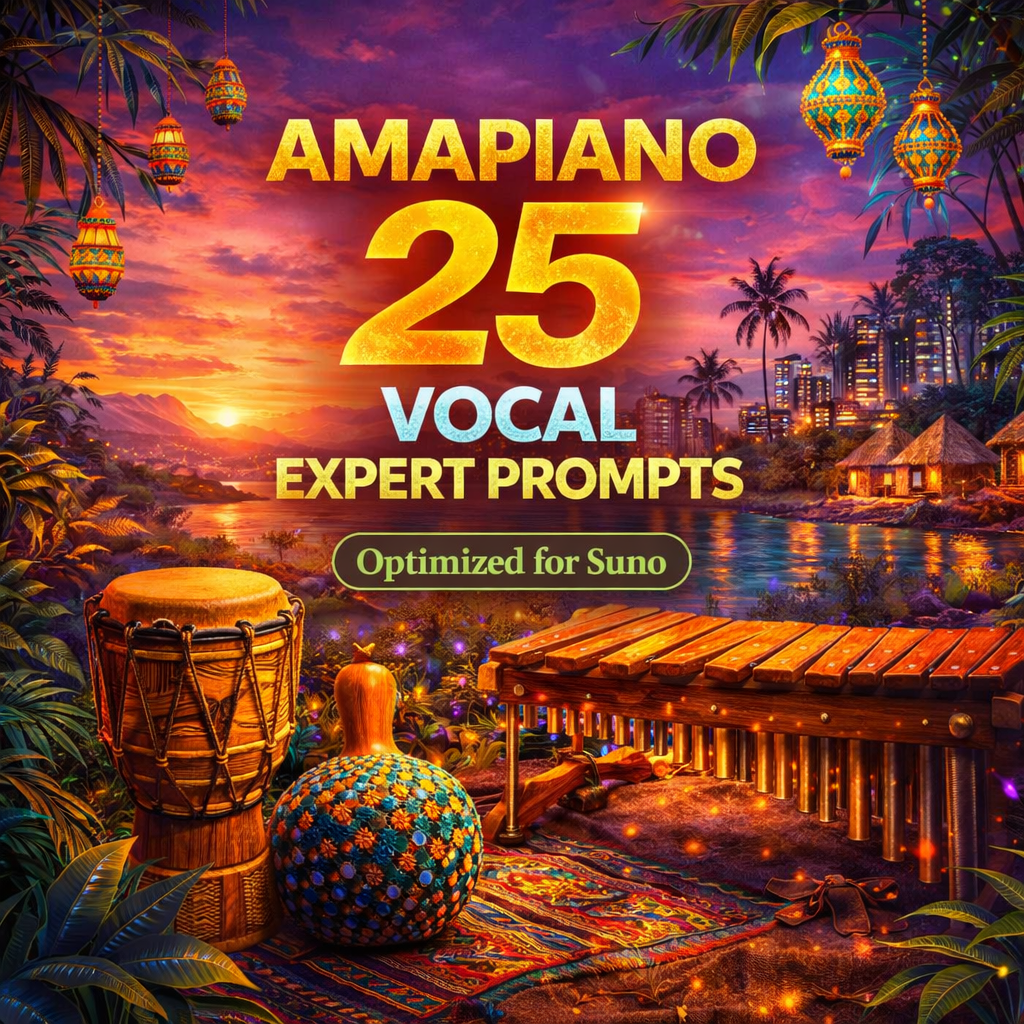 Amapiano Vocal Prompts for Suno, Log Drum Groove and AI Music